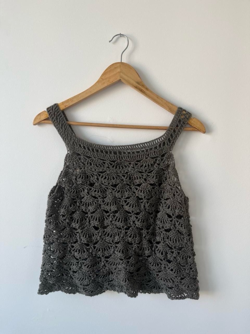 Handmade Crochet Square-Neck Tank Top